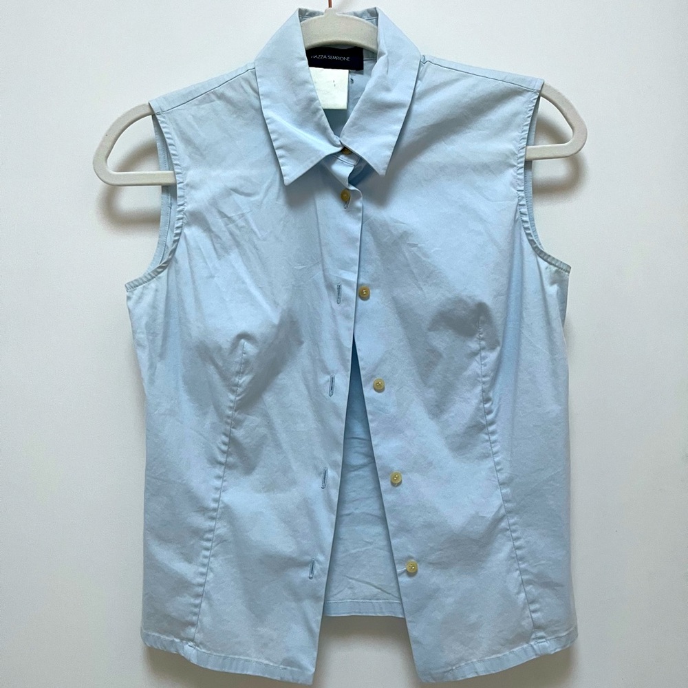 Piazza Sempione light blue button down vest